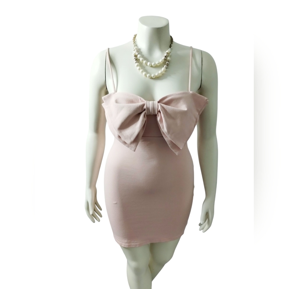 Ruda Womens Big Bow Baddie Coquette Soft Girl Romantic Mini Dress Size M Kawaii